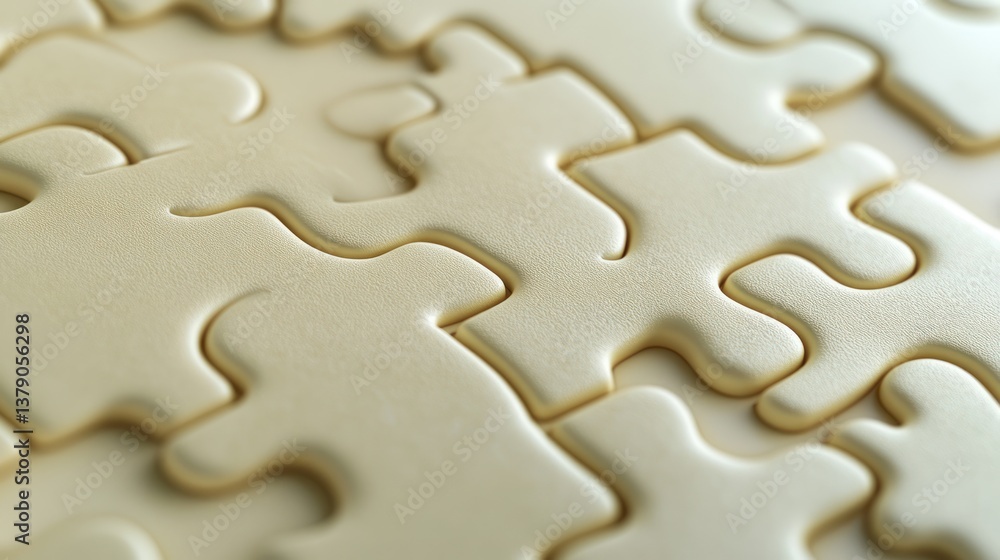 Close-up of light beige puzzle pieces Close-up of light beige puzzle pieces