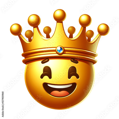 3D CUTE Golden crown . isolated on white background.