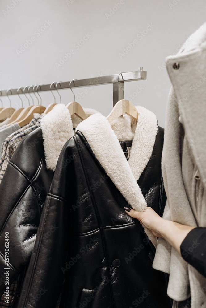 Discover and explore a variety of stylish faux leather jackets that feature cozy sherpa collars, providing extra warmth and comfort to keep you fashionable and chic even in the coldest winter months