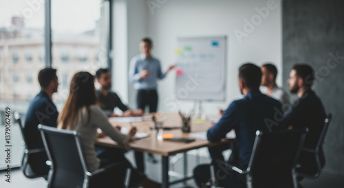 Blurred Business Meeting: Teamwork, Presentation, & Collaboration | Office Success