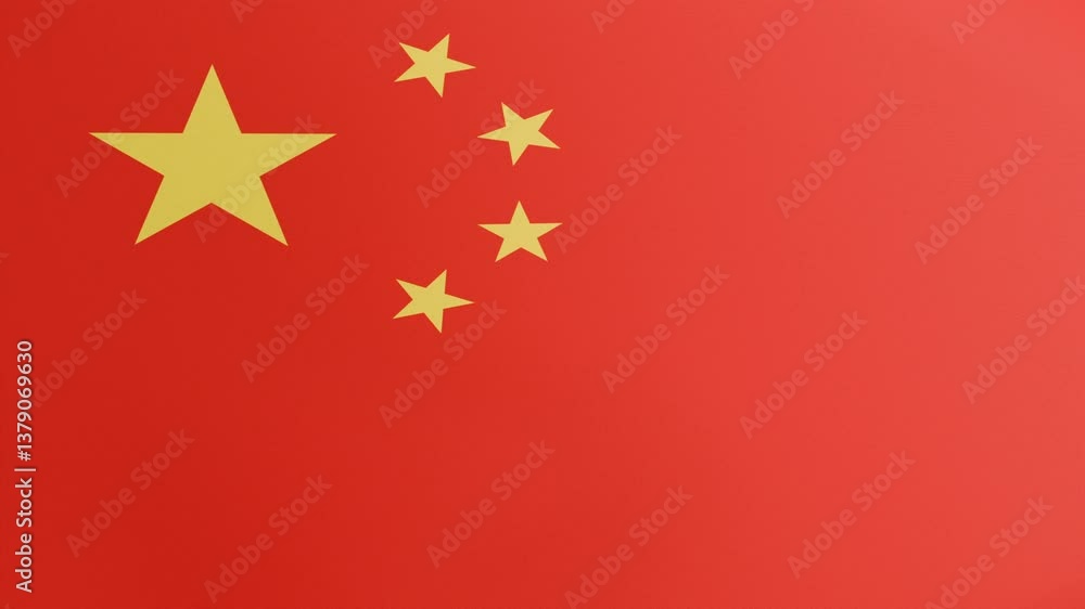 Flag of China waving, looping animation 4K Flag of China waving, looping animation 4K