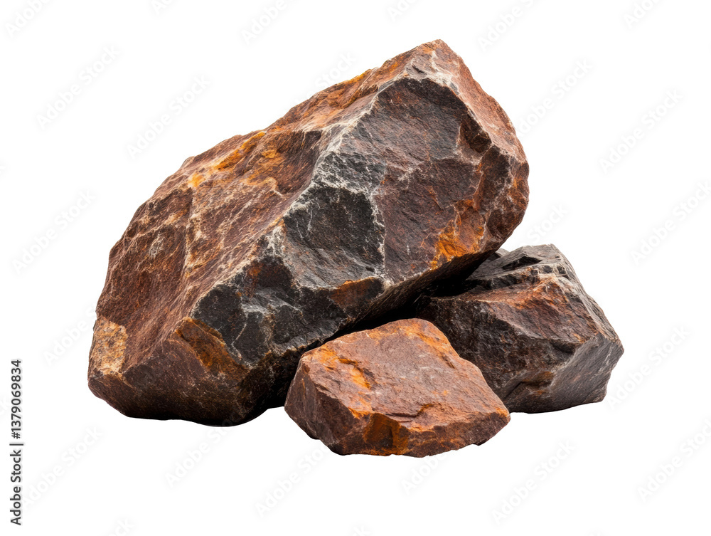 Natural stones in diverse shapes for landscaping and décor, cut out Natural stones in diverse shapes for landscaping and décor, cut out