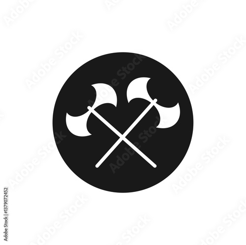 Medieval executioner double-sided axe labrys vector stock image.