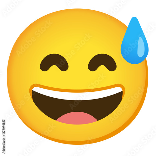Grinning Face with Sweat

