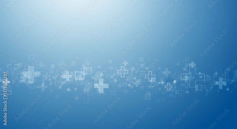 Medical Background with Fading Crosses: Health, Technology, and Innovation Visual. Ideal for Healthcare, Science, and Pharma Projects Medical Background with Fading Crosses: Health, Technology, and Innovation Visual. Ideal for Healthcare, Science, and Pharma Projects