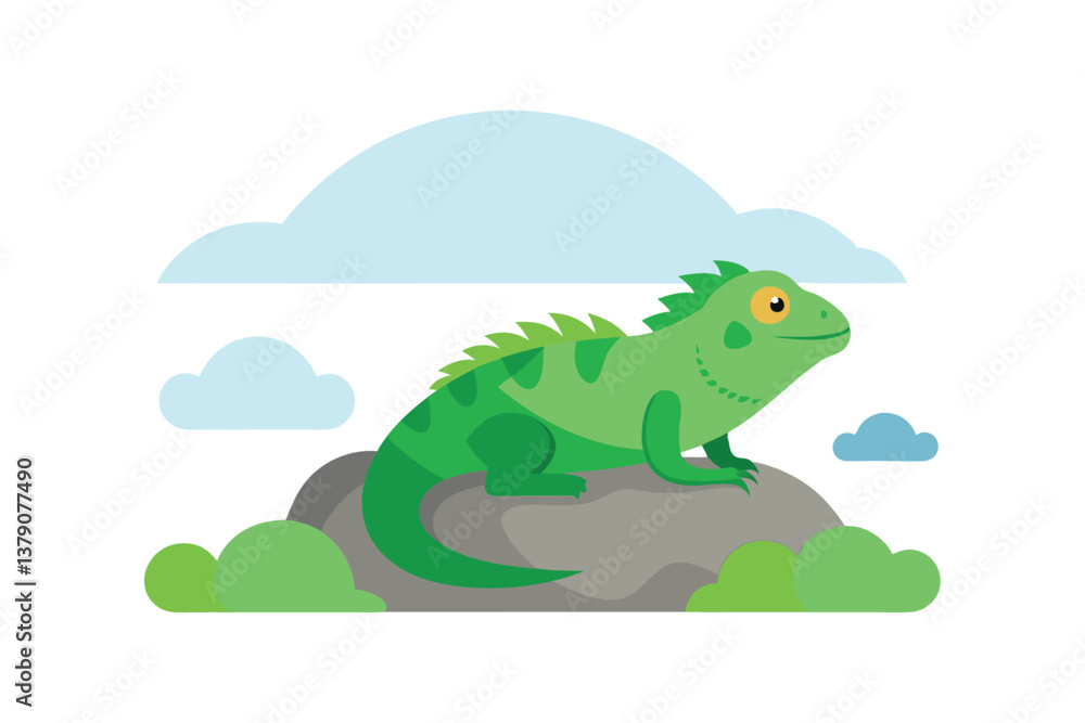 Naklejka premium green-iguana