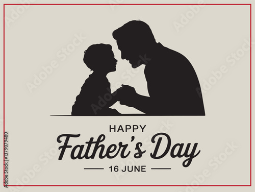Touching silhouette for Father's Day, family togetherness