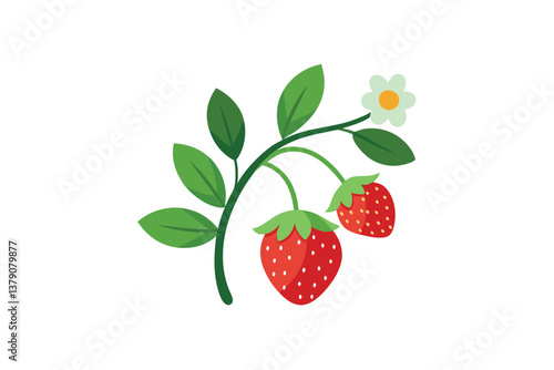 vector illustration of ripe strawberry