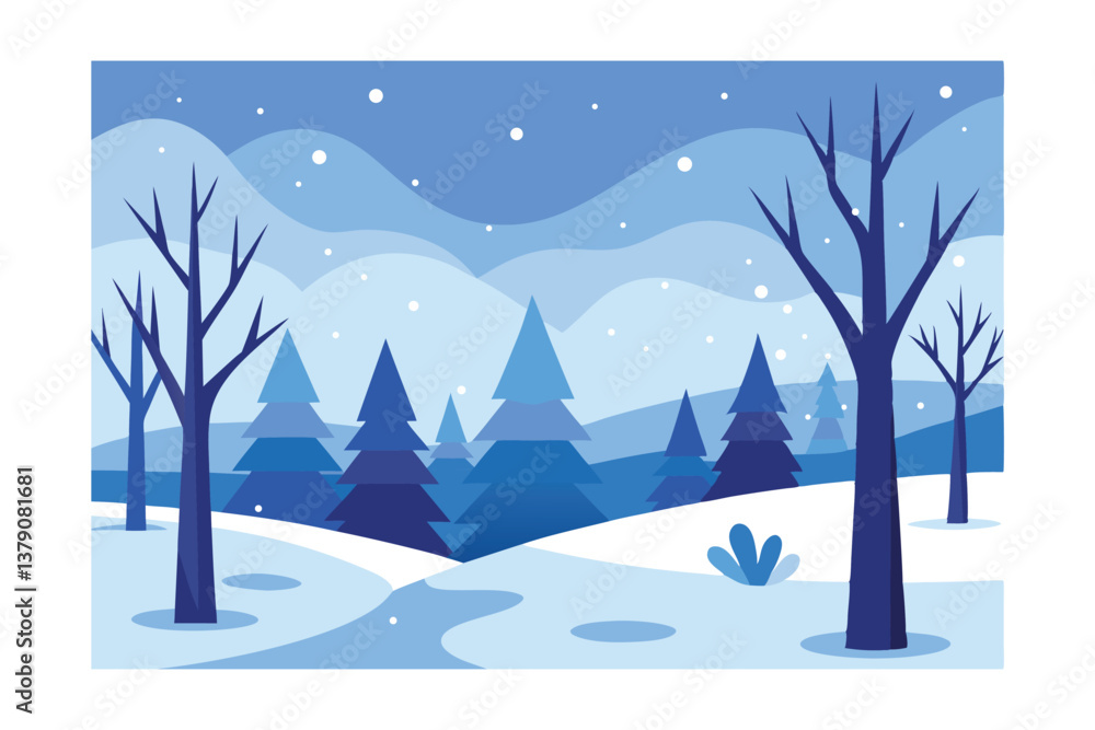 Naklejka premium winter landscape with snow