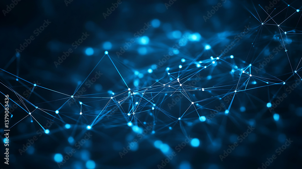 Abstract digital network connections with nodes and lines on a dark blue background, concept of connectivity Abstract digital network connections with nodes and lines on a dark blue background, concept of connectivity