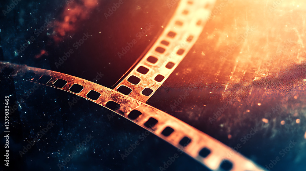 Naklejka premium Abstract film texture background with grain, dust and light leak on old retro filter effect