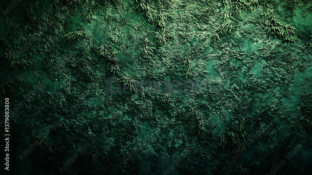Obraz premium Deep green grainy texture with a subtle organic feel.