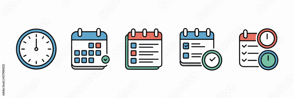 Minimal icons for time management and productivity – Perfect for business planning, efficiency tracking, or workflow optimization. Minimal icons for time management and productivity – Perfect for business planning, efficiency tracking, or workflow optimization.