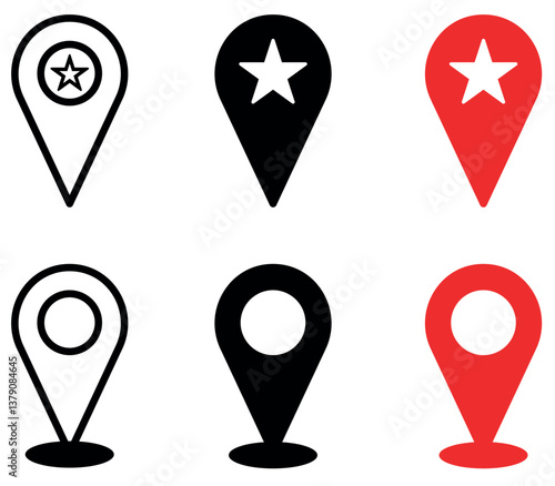 set of map pointers. Set of location pin icons. location pin place marker. Location icons. Vector icon isolated