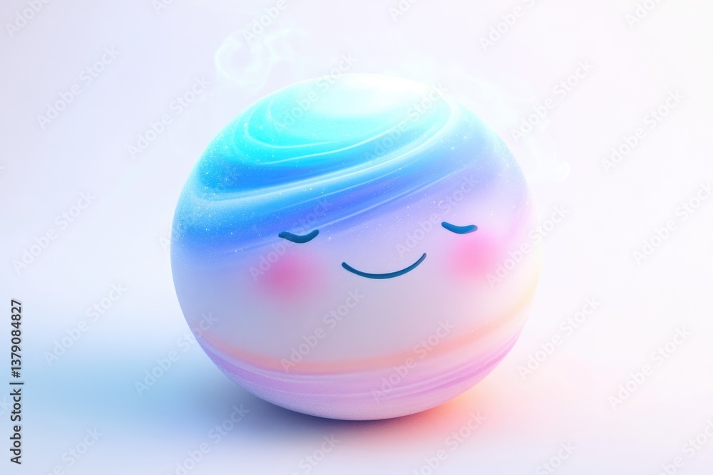A pastel-colored egg with a cute smiling face, surrounded by a soft, glowing aura. A pastel-colored egg with a cute smiling face, surrounded by a soft, glowing aura.