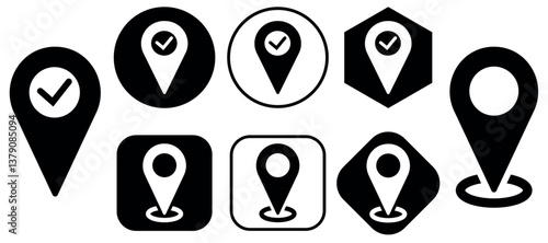 location symbol collection. Modern map markers. Vector icon isolated on white background
