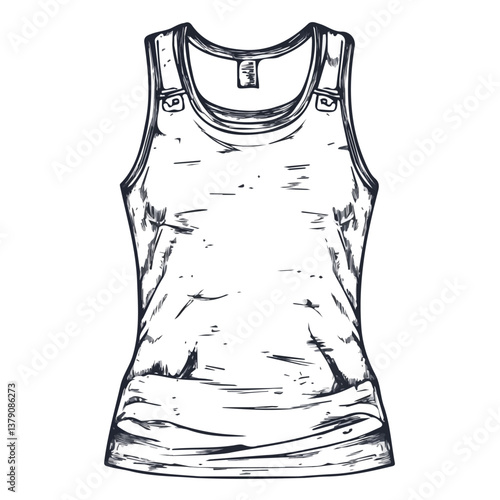 Tank top minimalist flat illustration, featuring a clean design isolated on a white background.

