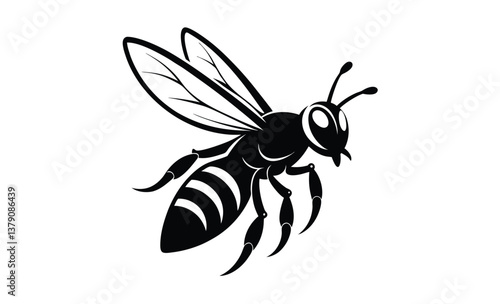 black and white wasp silhouette
