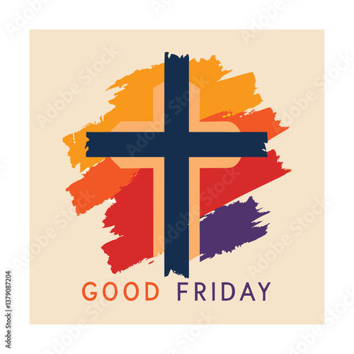 Good Friday background vector cross icon.