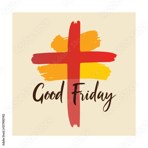 Good Friday background vector cross icon.