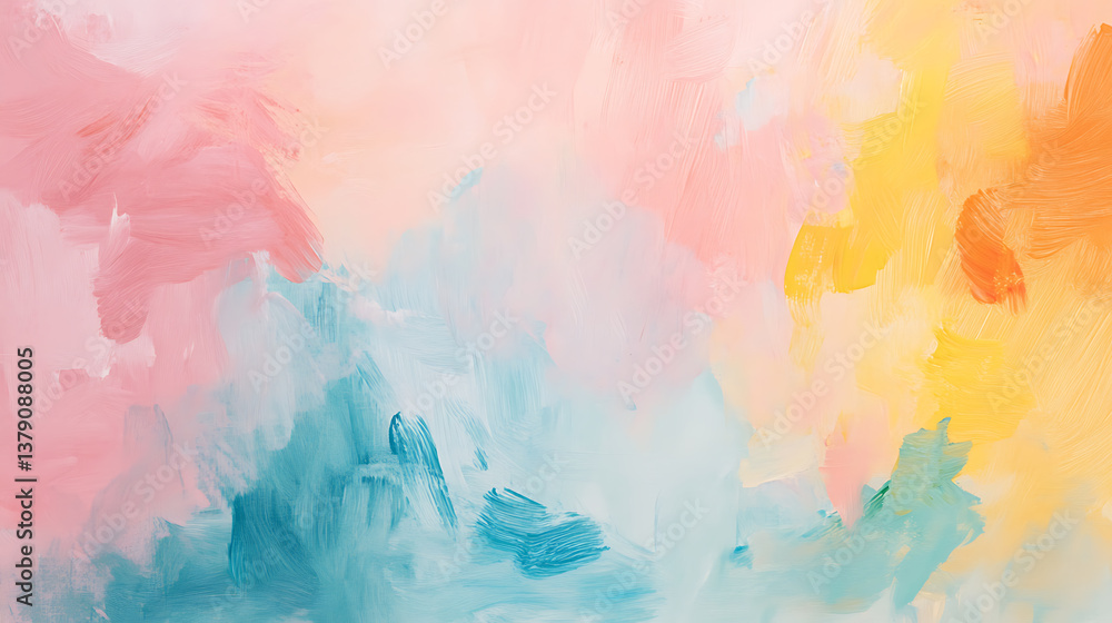 Abstract painting background with pastel positive colors and natural oil paint texture for wallpaper, pattern, art print, and other design elements Abstract painting background with pastel positive colors and natural oil paint texture for wallpaper, pattern, art print, and other design elements