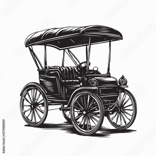 Rickshaw Image Vector. Detailed Auto Rickshaw Vector Image On White Background.