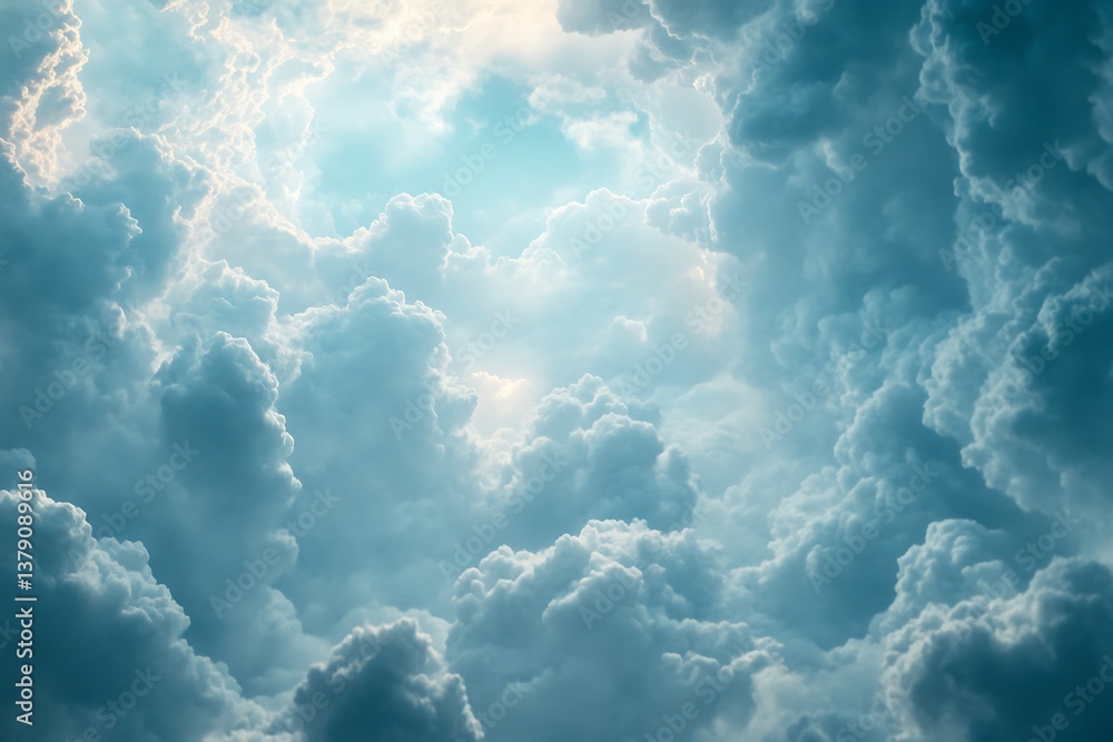 Fototapeta premium Ethereal misty cloud formations with dreamy light transitions.