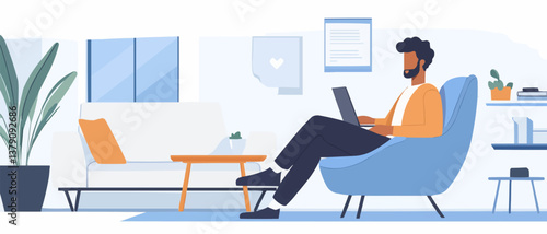 Self employed business person working from home