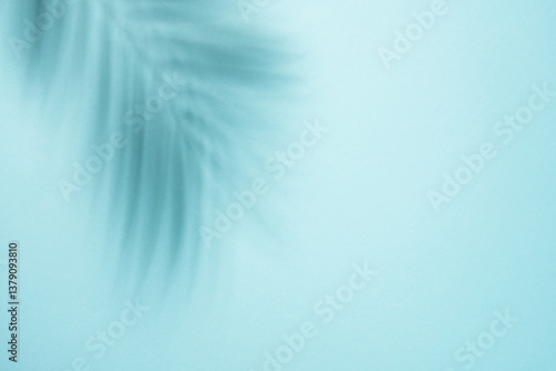 Obraz na płótnie Blue background with palm shadows. w salonie