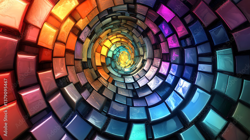 Naklejka premium An abstract swirl of colored squares