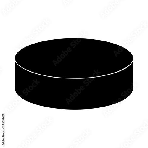 hockey puck silhouette isolated on transparent background 

