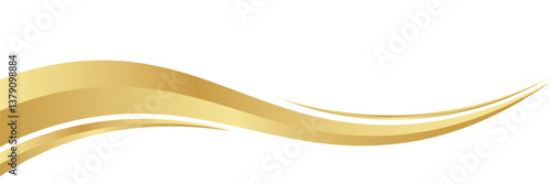 gold wave curve, golden wave corner shape for element, stripes ribbon golden graphic, striped gold. eps 10
