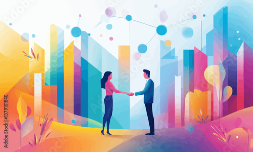 Businessmen making handshake with partner, greeting, dealing, merger and acquisition, business joint venture concept, for business, finance