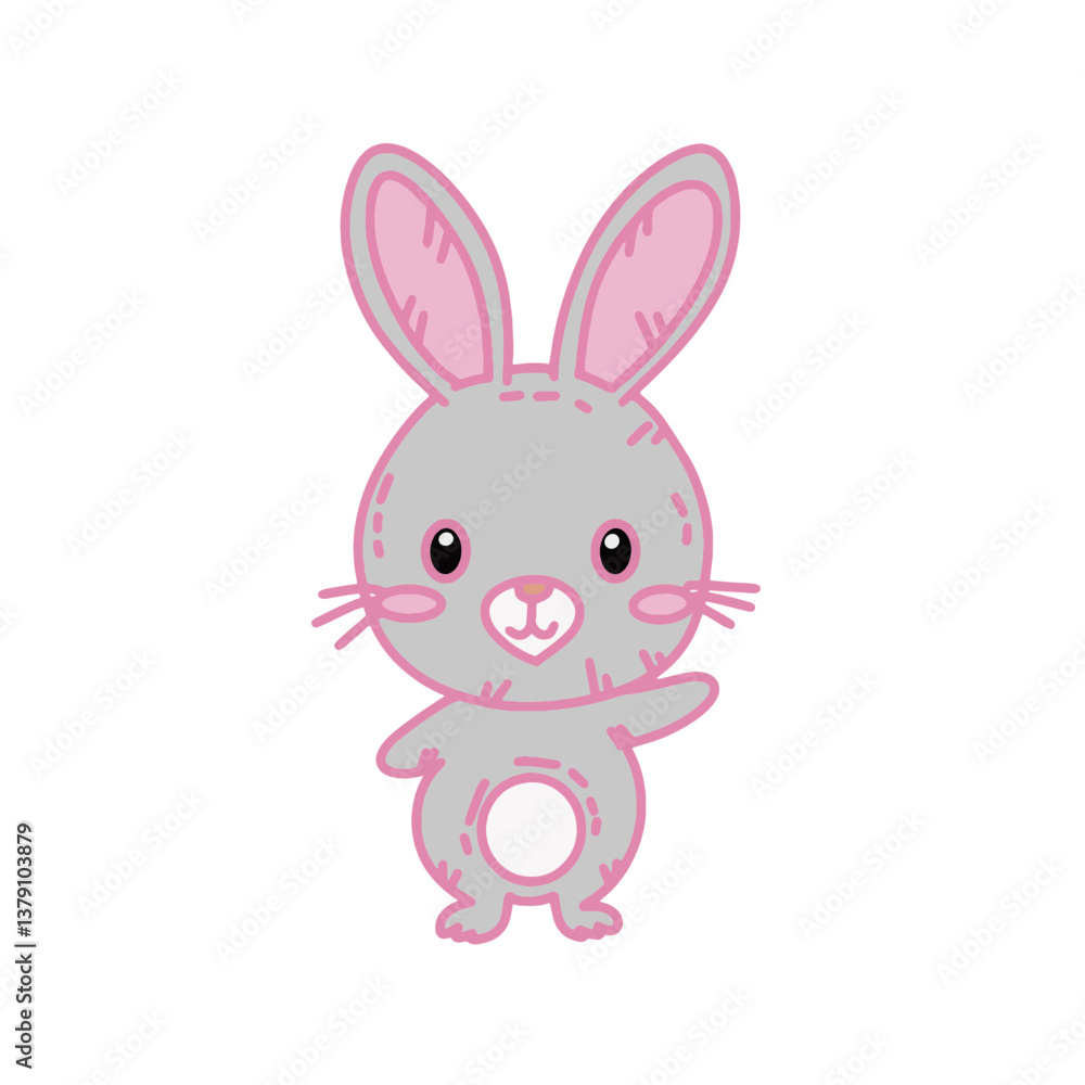 Rabbit bunny flat illustration cute kawaii Rabbit bunny flat illustration cute kawaii