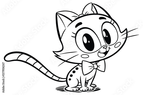  a cute black and white rubber hose cartoon cat