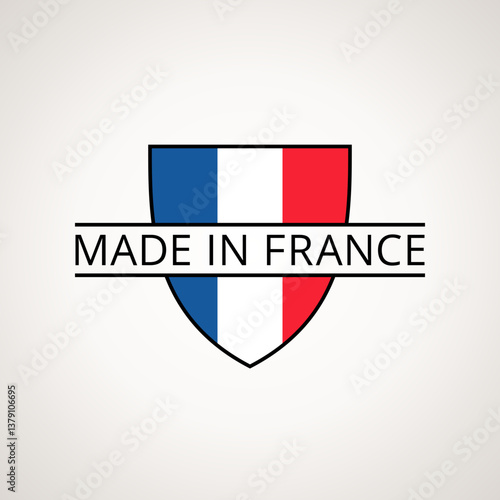 Made in France - coat of arms with French flag