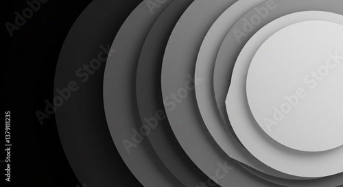 Wallpaper Mural Monochrome Layers Circle Abstract Background, Minimalist Graphic Design, Backdrop for Web Presentation, Screensaver, Modern Wallpaper, Decoration, Business Templates Torontodigital.ca