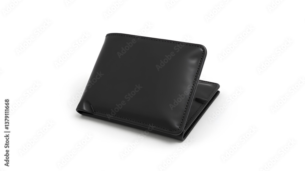 Sleek Leather Wallet: A classic black leather wallet, open to display its contents. A symbol of personal finance, essential for everyday use. Sleek Leather Wallet: A classic black leather wallet, open to display its contents. A symbol of personal finance, essential for everyday use.