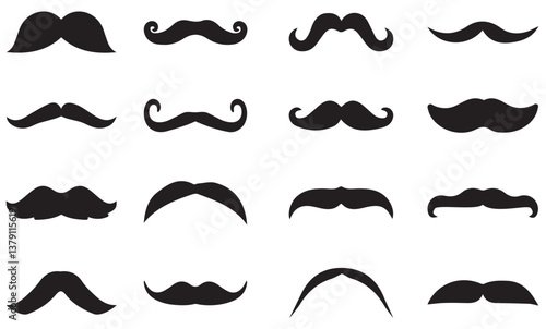 set of mustache. collection of mustaches. set of mustaches