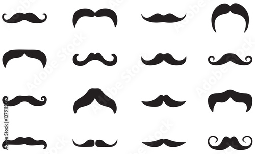 set of mustaches. set of mustache vector. set of mustache. collection of mustaches