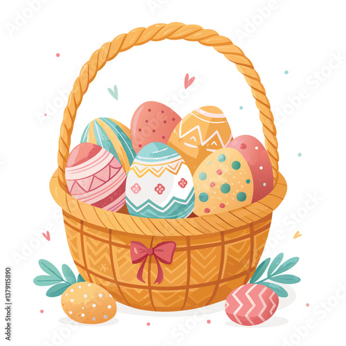 Easter Basket with Eggs