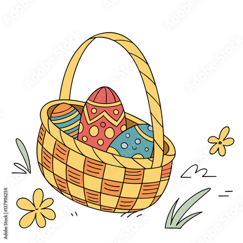 Easter Basket with Eggs