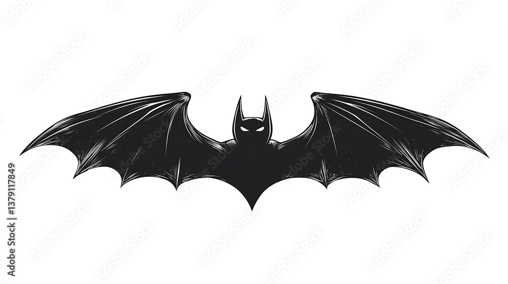 Fototapeta premium Dark bat silhouette vector logo design illustration
