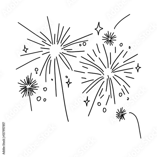 Wedding Line Art Pack party celebration fireworks png 