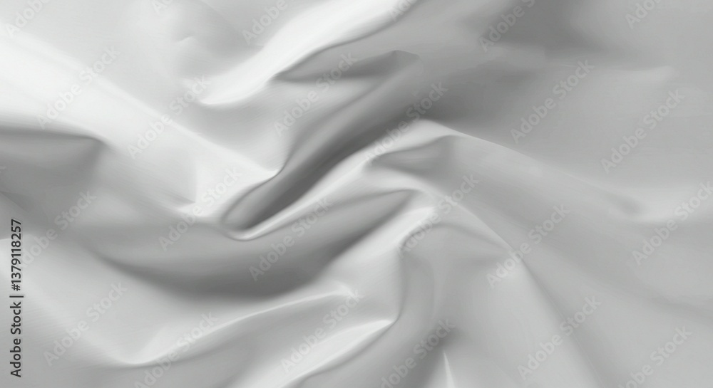 Obraz premium Luxurious white satin fabric with a soft, silky wave