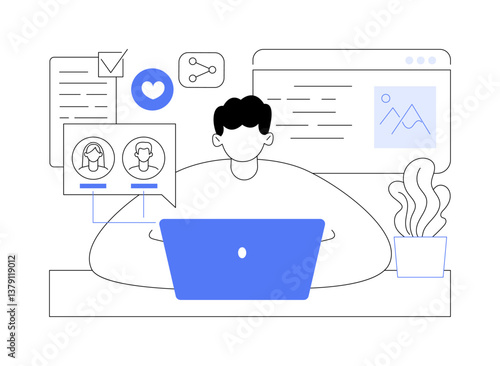 Content manager isolated cartoon vector illustrations.