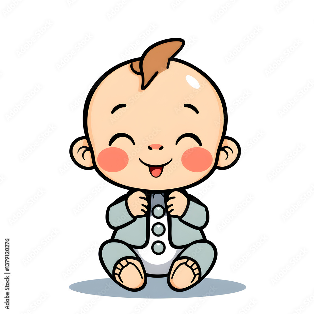 Banker baby illustration icon on white background. Generative AI Banker baby illustration icon on white background. Generative AI