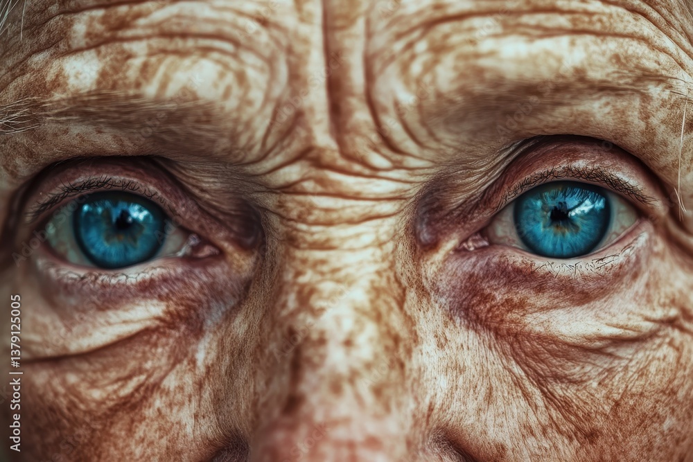 An old woman with deep wrinkles and piercing blue eyes An elderly person with wisdom etched in their face reflecting a life welllived . An old woman with deep wrinkles and piercing blue eyes An elderly person with wisdom etched in their face reflecting a life welllived .