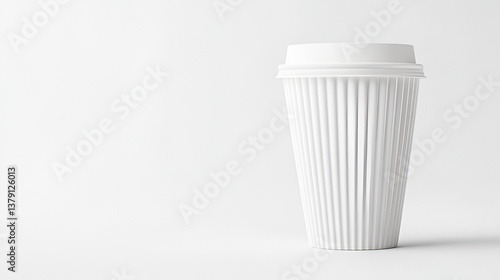 Wallpaper Mural A pristine white disposable coffee cup sits on a minimalist background ready for your drink Torontodigital.ca