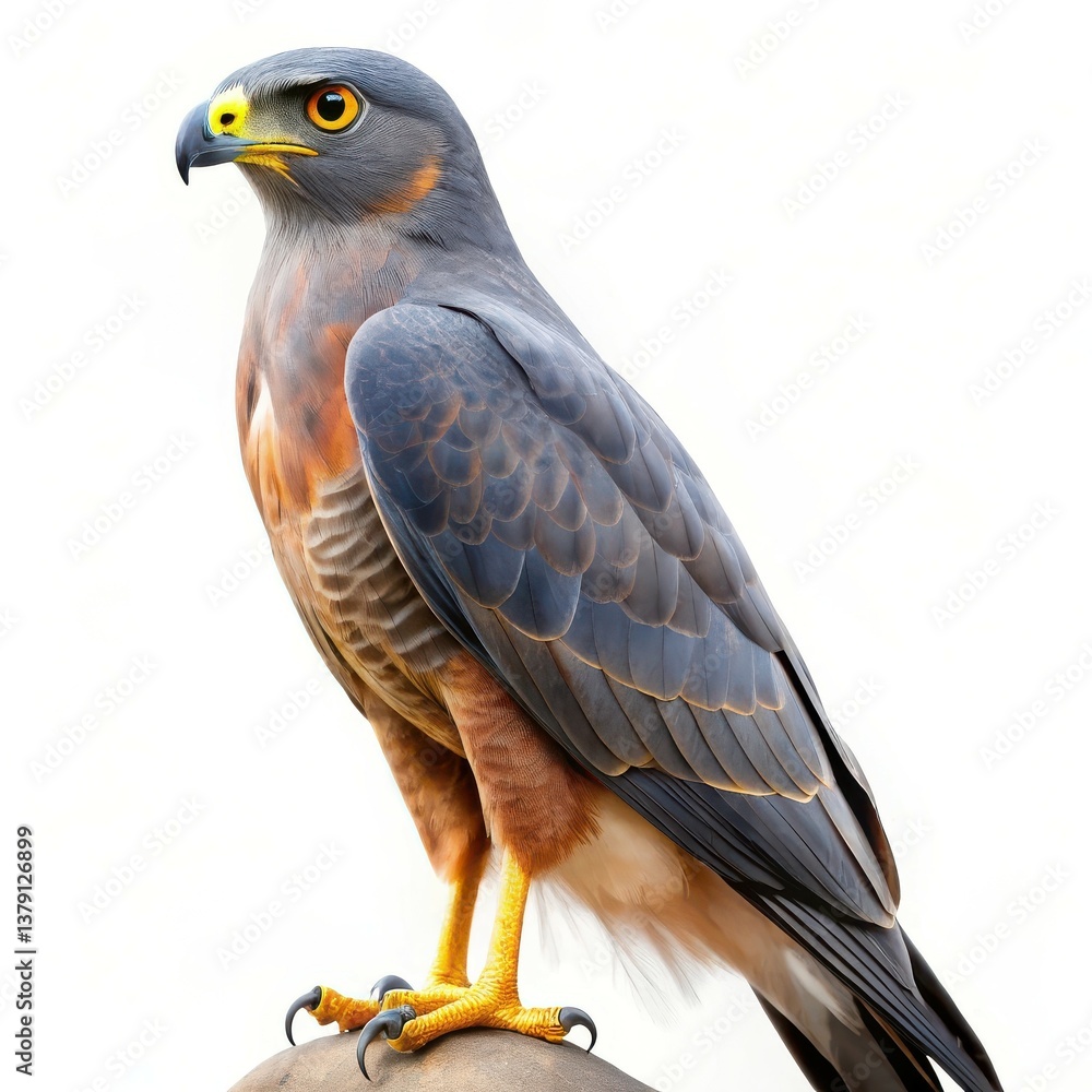 Hook-billed Kite Bird Isolated on White Background Stock Image Hook-billed Kite Bird Isolated on White Background Stock Image
